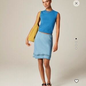 NWT J. Crew lace trim slip skirt in textured satin